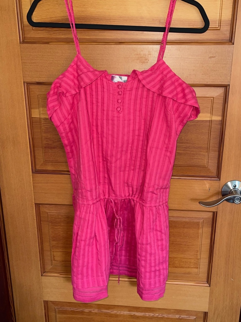REEF Hot Pink/Coral Mini Dress or Tunic Top with Drawstring Waist. Size M. NWT.